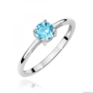 Pierścionek W0656 Topaz Swiss 0,50ct białe złoto 375