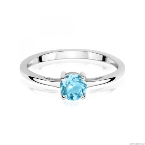 Pierścionek W0656 Topaz Swiss 0,50ct białe złoto 375