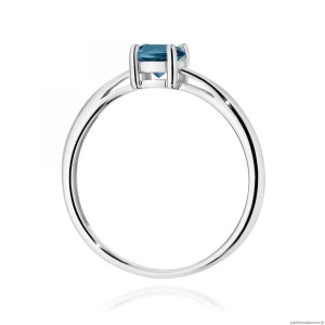 Pierścionek W0656 Topaz London Blue 0,50ct białe złoto 375