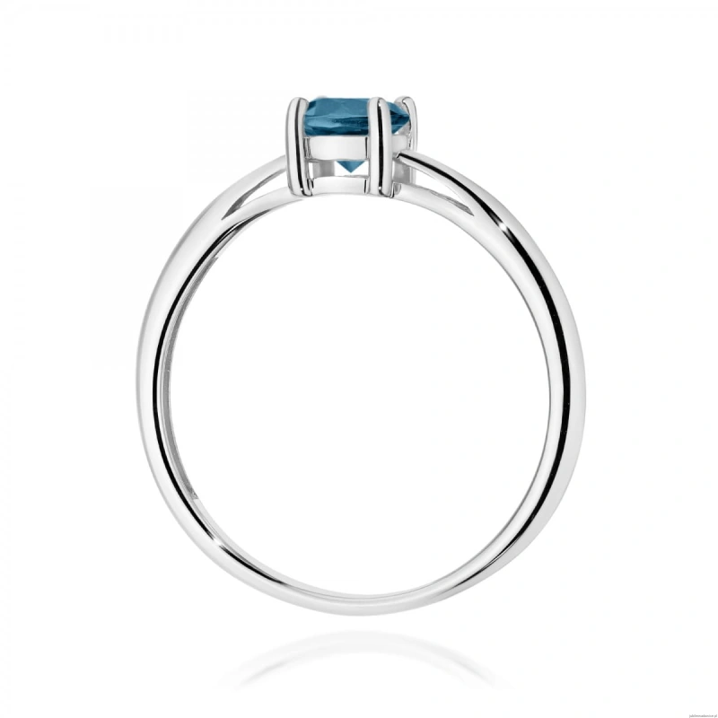 Pierścionek W0656 Topaz London Blue 0,50ct białe złoto 375