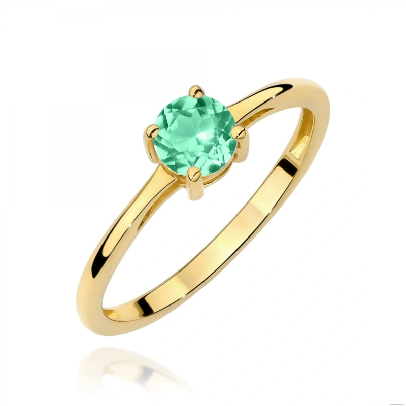 Pierścionek W0656 Szmaragd 0,50ct żółte złoto 375
