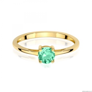Pierścionek W0656 Szmaragd 0,50ct żółte złoto 375