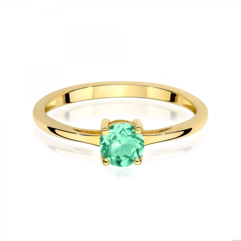 Pierścionek W0656 Szmaragd 0,50ct żółte złoto 375