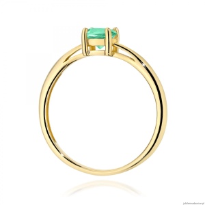 Pierścionek W0656 Szmaragd 0,50ct żółte złoto 375