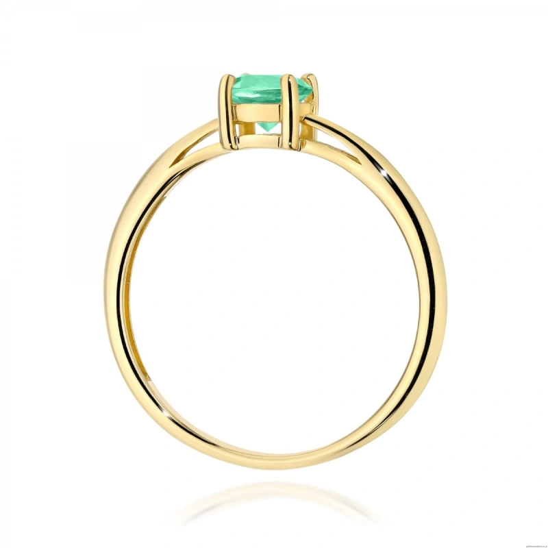 Pierścionek W0656 Szmaragd 0,50ct żółte złoto 375