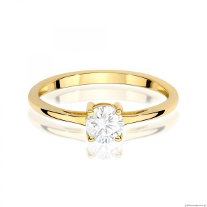 Pierścionek W0656 Diament Laboratoryjny 0,50ct żółte złoto 375