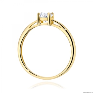 Pierścionek W0656 Diament Laboratoryjny 0,50ct żółte złoto 375