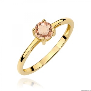 Pierścionek W0656 Morganit 0,40ct żółte złoto 375