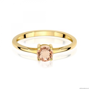 Pierścionek W0656 Morganit 0,40ct żółte złoto 375