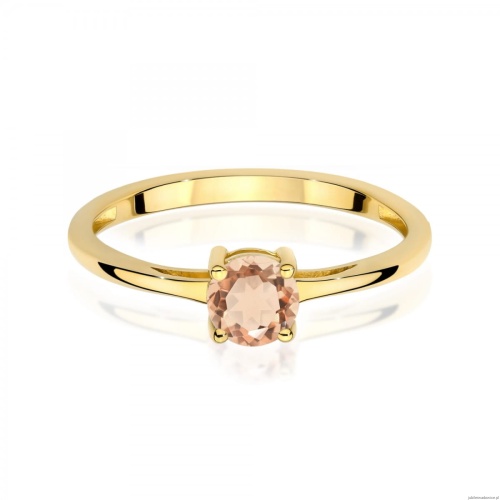 Pierścionek W0656 Morganit 0,40ct żółte złoto 375