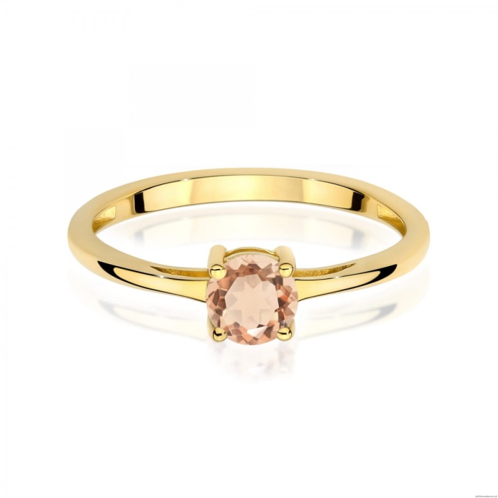 Pierścionek W0656 Morganit 0,40ct żółte złoto 375