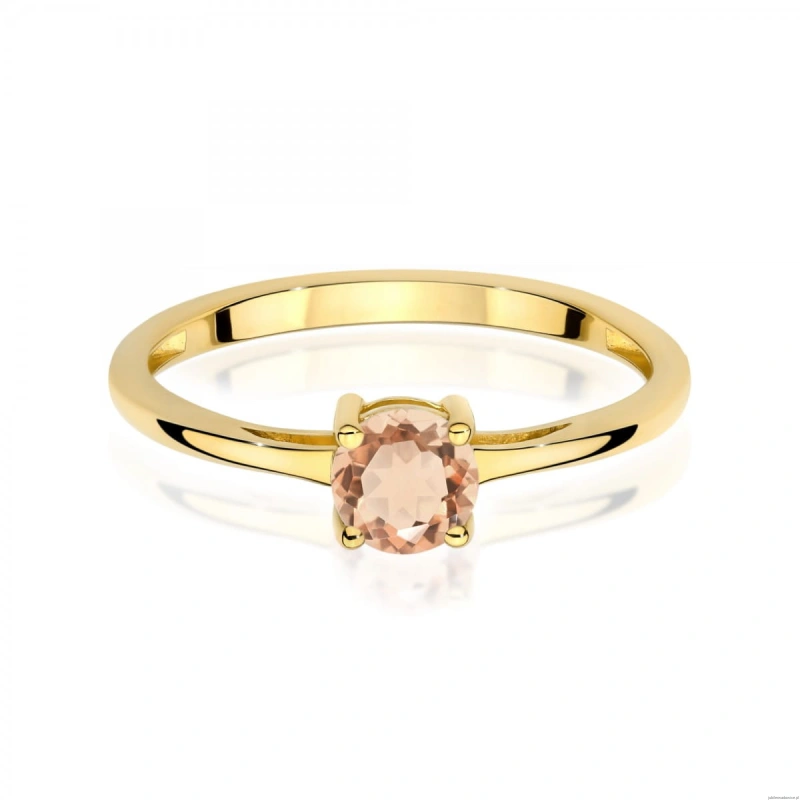 Pierścionek W0656 Morganit 0,40ct żółte złoto 375
