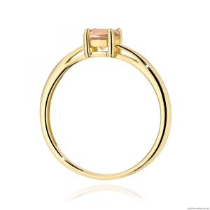 Pierścionek W0656 Morganit 0,40ct żółte złoto 375