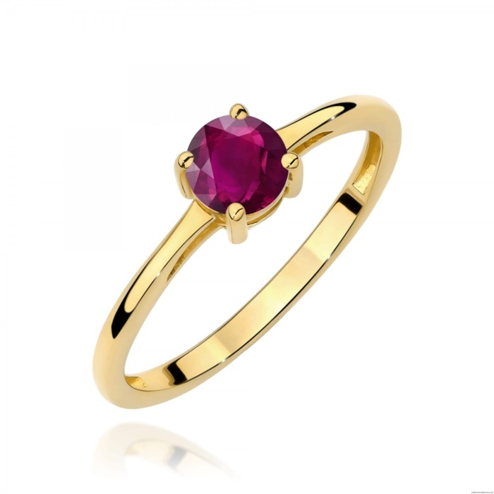 Pierścionek W0656 Rodolit 0,60ct żółte złoto 375