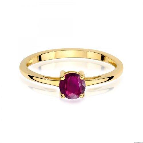 Pierścionek W0656 Rodolit 0,60ct żółte złoto 375