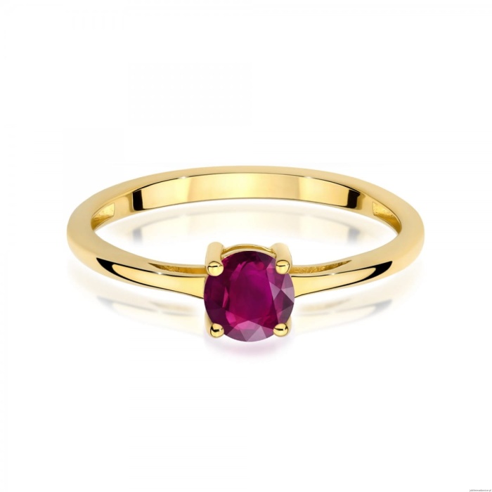 Pierścionek W0656 Rodolit 0,60ct żółte złoto 375