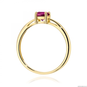 Pierścionek W0656 Rodolit 0,60ct żółte złoto 375