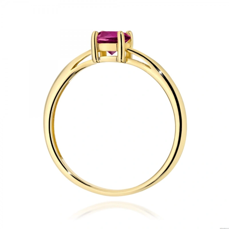 Pierścionek W0656 Rodolit 0,60ct żółte złoto 375