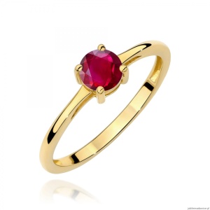 Pierścionek W0656 Rubin 0,60ct żółte złoto 375