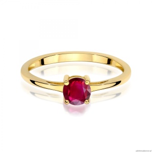 Pierścionek W0656 Rubin 0,60ct żółte złoto 375