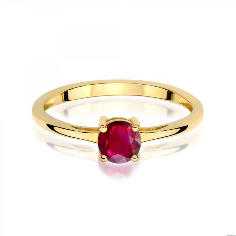 Pierścionek W0656 Rubin 0,60ct żółte złoto 375