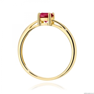 Pierścionek W0656 Rubin 0,60ct żółte złoto 375