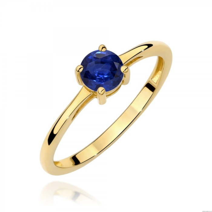 Pierścionek W0656 Szafir 0,50ct żółte złoto 375