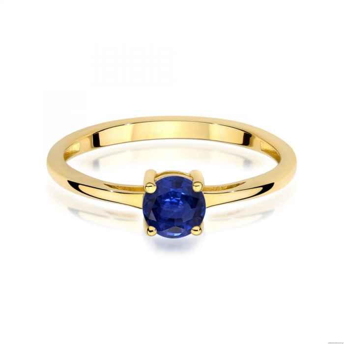 Pierścionek W0656 Szafir 0,50ct żółte złoto 375