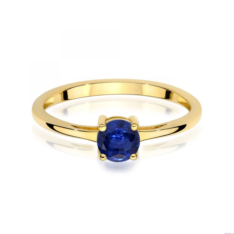 Pierścionek W0656 Szafir 0,50ct żółte złoto 375
