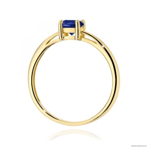 Pierścionek W0656 Szafir 0,50ct żółte złoto 375