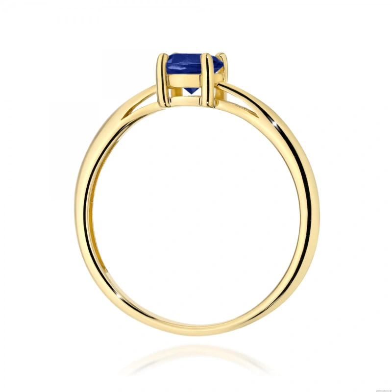 Pierścionek W0656 Szafir 0,50ct żółte złoto 375