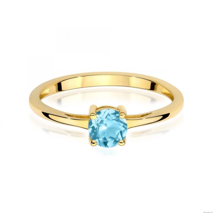 Pierścionek W0656 Topaz Swiss 0,50ct żółte złoto 375