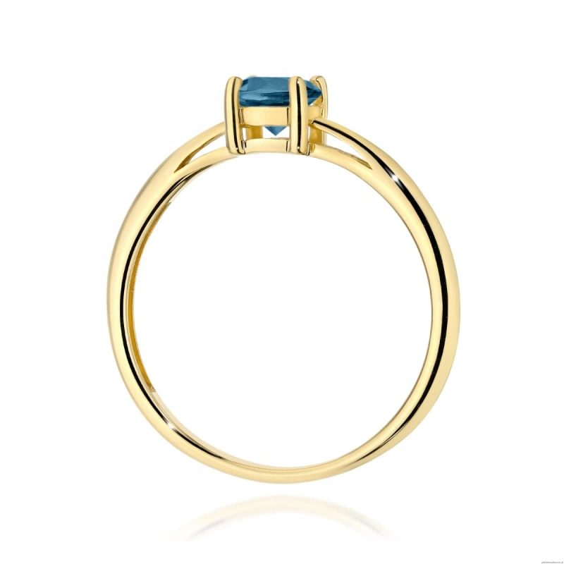 Pierścionek W0656 Topaz London Blue 0,50ct żółte złoto 375