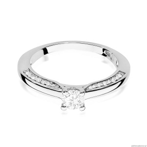 Pierścionek W0009 Diament Laboratoryjny 0,30ct białe złoto 375