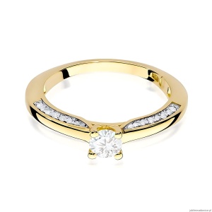 Pierścionek W0009 Diament Laboratoryjny 0,30ct żółte złoto 375