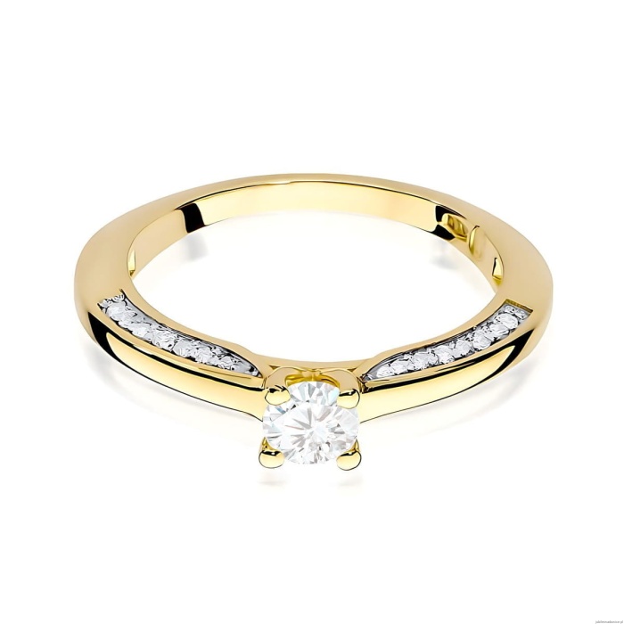 Pierścionek W0009 Diament Laboratoryjny 0,30ct żółte złoto 375