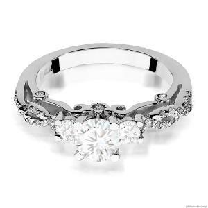 Pierścionek W0023 Diament Laboratoryjny 0,70ct białe złoto 375