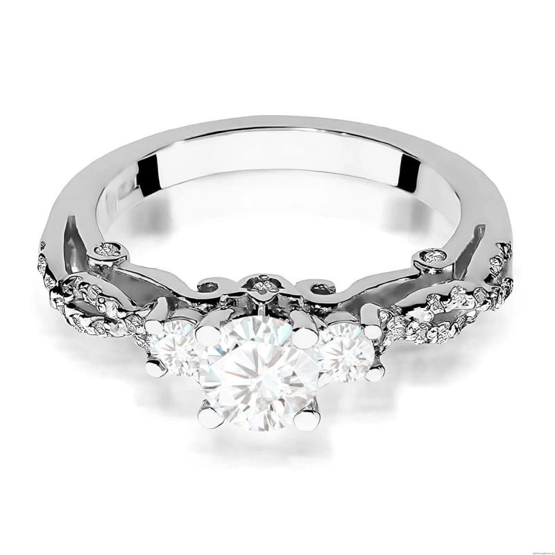 Pierścionek W0023 Diament Laboratoryjny 0,70ct białe złoto 375