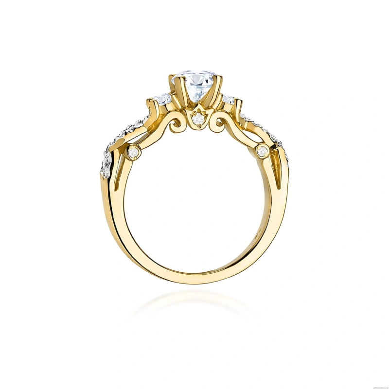 Pierścionek W0023 Diament Laboratoryjny 0,70ct żółte złoto 375