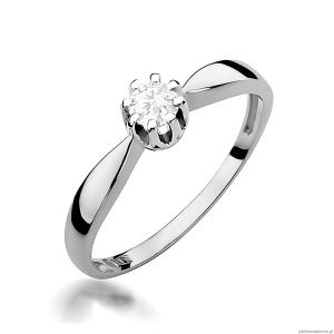 Pierścionek W0228 Diament Laboratoryjny 0,20ct białe złoto 375