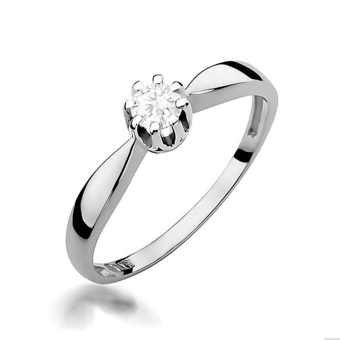 Pierścionek W0228 Diament Laboratoryjny 0,20ct białe złoto 375