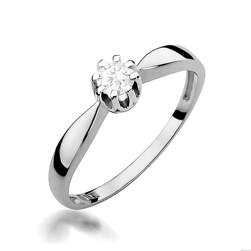 Pierścionek W0228 Diament Laboratoryjny 0,20ct białe złoto 375
