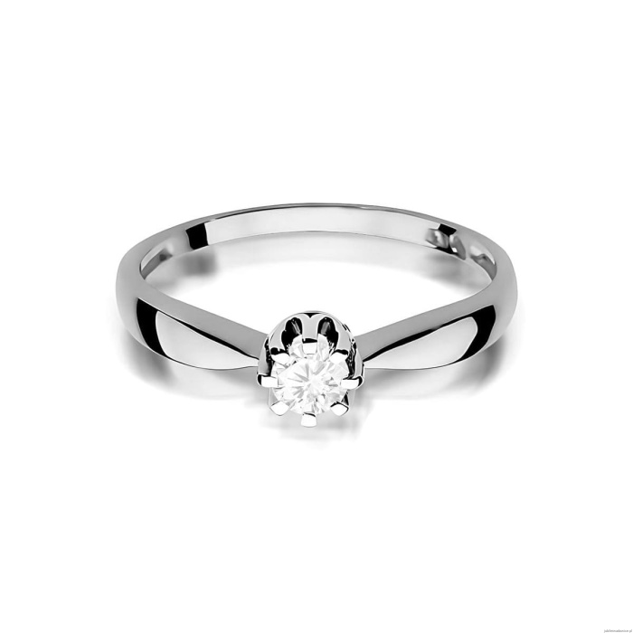 Pierścionek W0228 Diament Laboratoryjny 0,20ct białe złoto 375