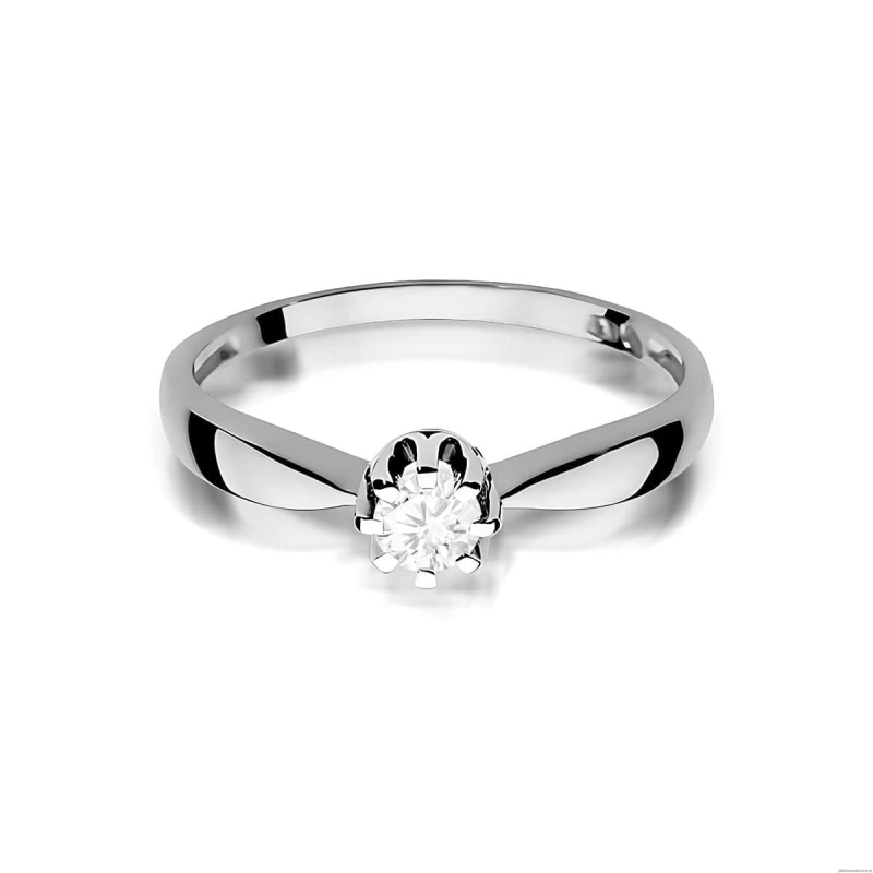 Pierścionek W0228 Diament Laboratoryjny 0,20ct białe złoto 375