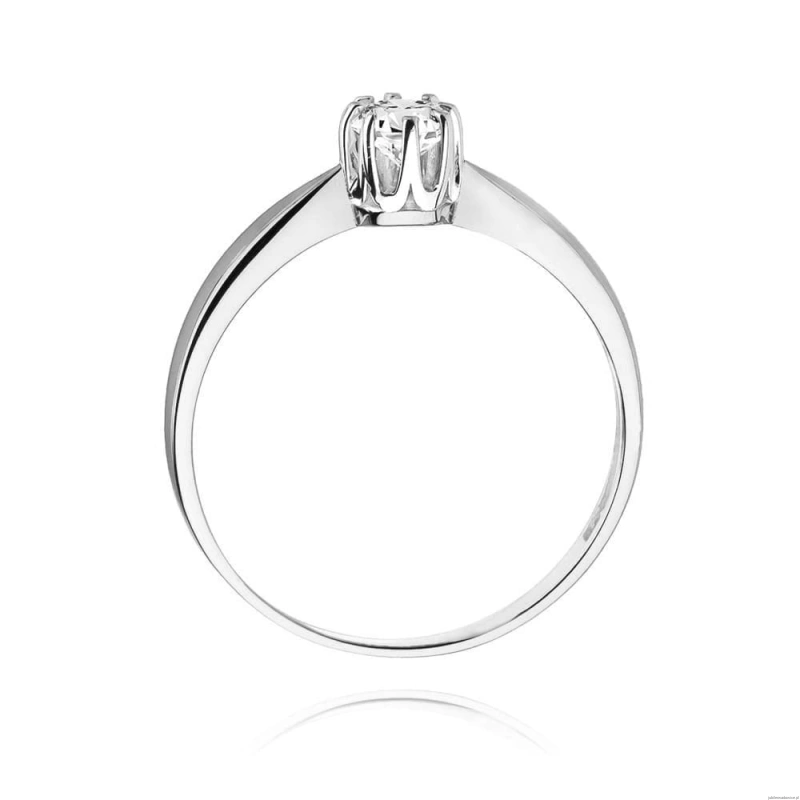 Pierścionek W0228 Diament Laboratoryjny 0,20ct białe złoto 375