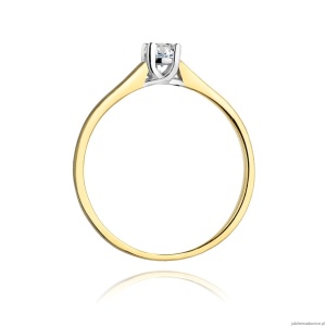 Pierścionek W0239 Diament Laboratoryjny 0,20ct żółte złoto 375