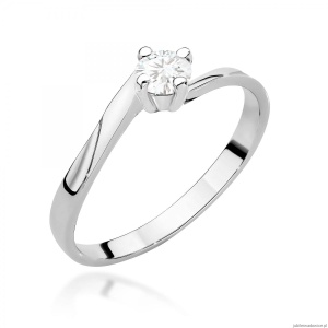 Pierścionek W0243 Diament Laboratoryjny 0,20ct białe złoto 375