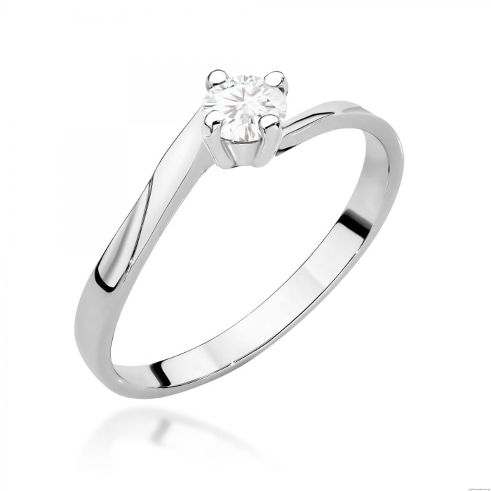 Pierścionek W0243 Diament Laboratoryjny 0,20ct białe złoto 375