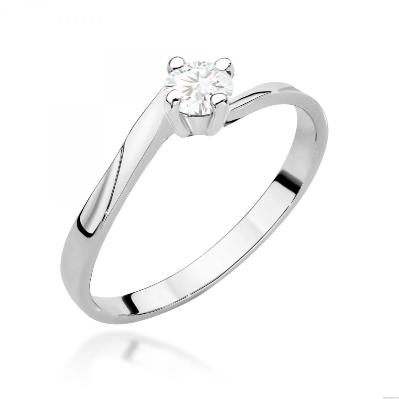 Pierścionek W0243 Diament Laboratoryjny 0,20ct białe złoto 375