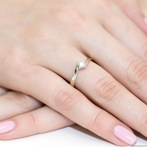Pierścionek W0243 Diament Laboratoryjny 0,20ct białe złoto 375